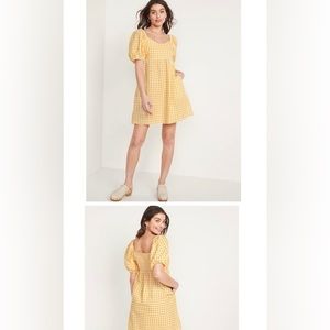 Gingham yellow dress